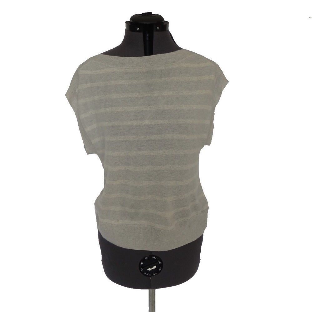 Victoria's Secret 100% Cashmere Gray Striped Sleeveless Sweater • Size XS 🔴